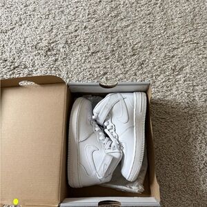 Nike White High-Top Leather Sneakers